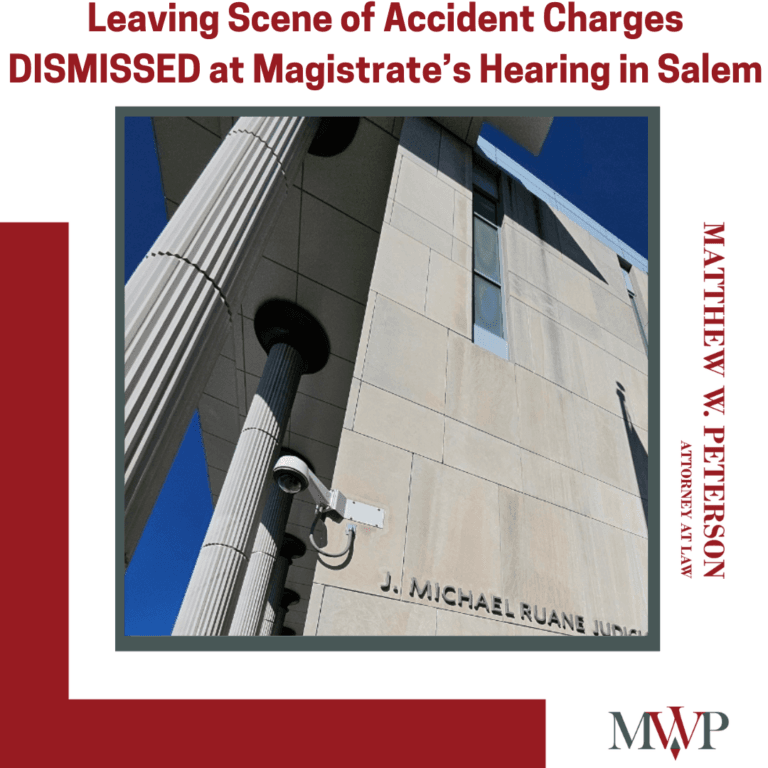 magistrate's hearing salem leaving scene