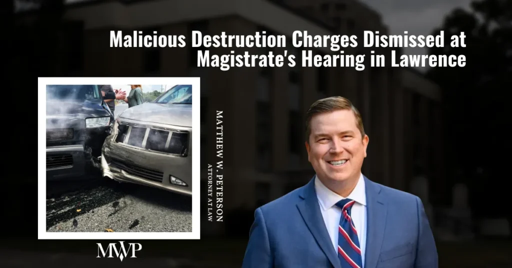 Malicious Destruction Charges Dismissed at Magistrate's Hearing in Lawrence