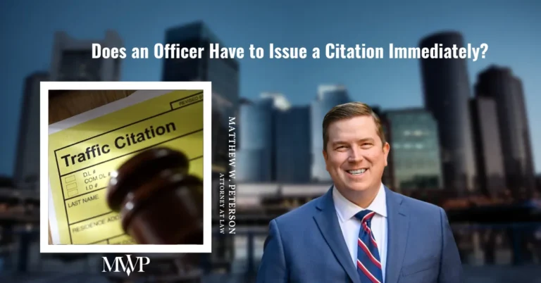 Does an Officer Have to Issue a Citation Immediately?
