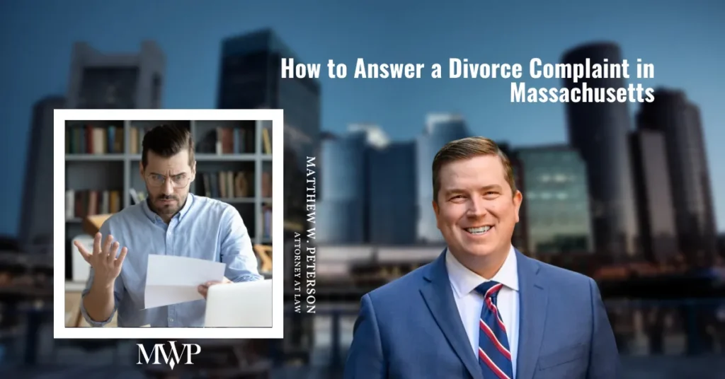How To Answer Divorce Complaint In Massachusetts