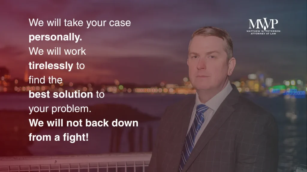 Matthew W. Peterson criminal defense tagline